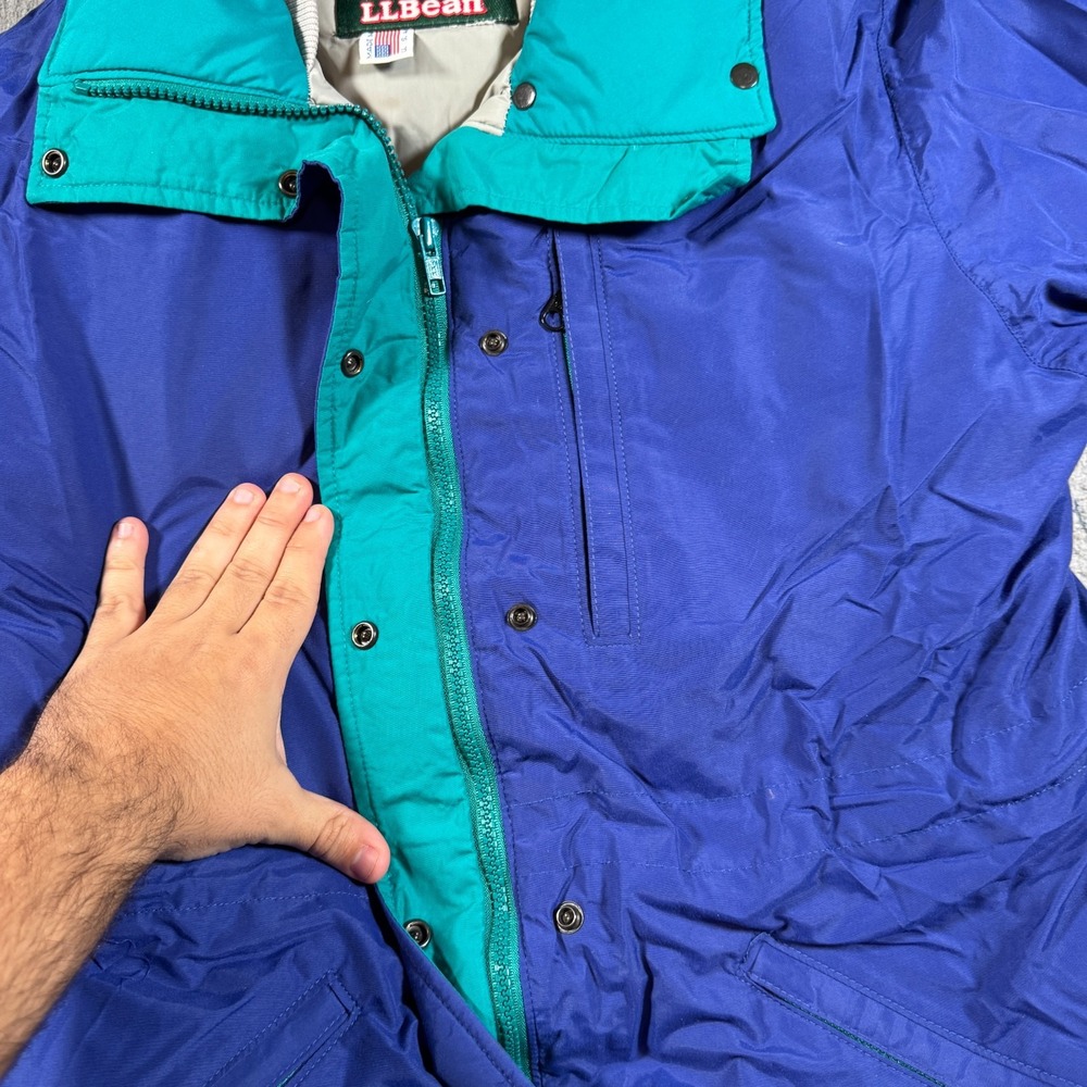 Vintage L.L.‎ Bean Penobscot Parka Jacket Womens Medium Blue Insulated Full Zip - Picture 4 of 8